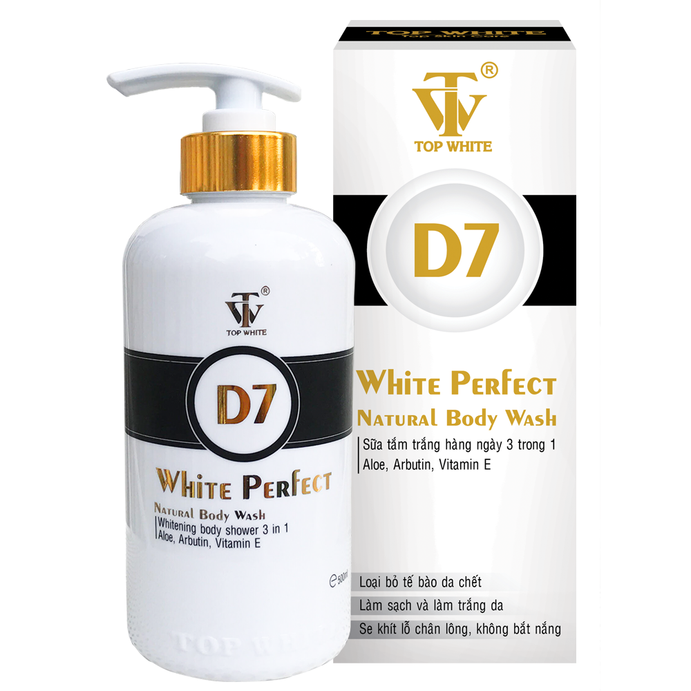 WHITE PERFECT D7 NATURAL BODY WASH SỮA TẮM TRẮNG DA 3 TRONG 1